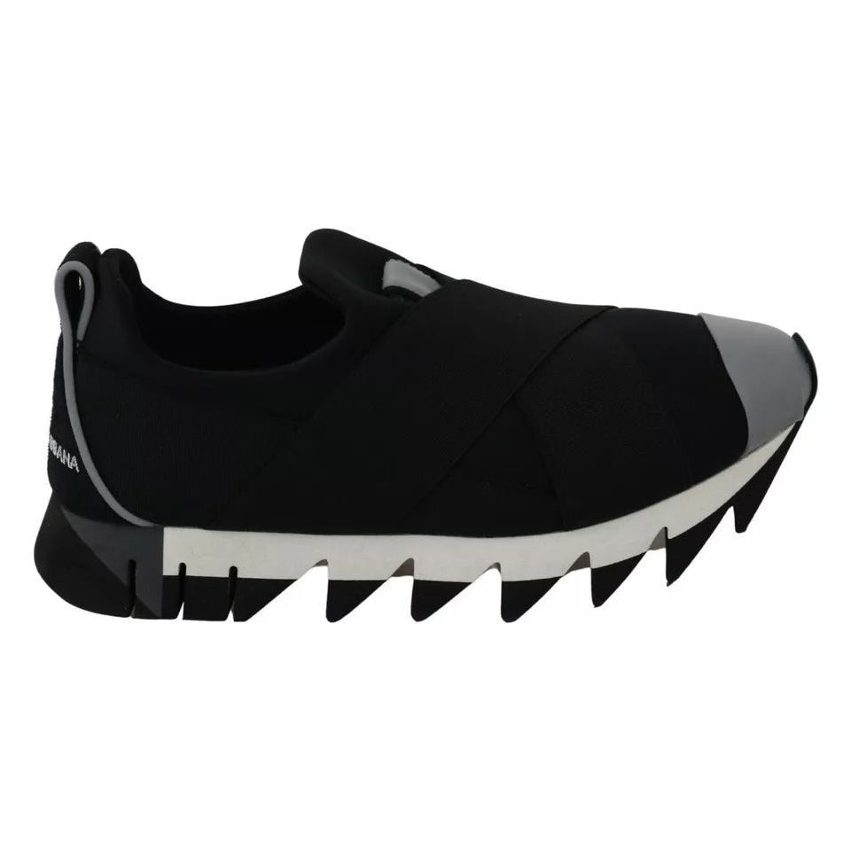 Dolce & Gabbana Black Shark Neoprene Stretch Sneakers Shoes LA6453-35