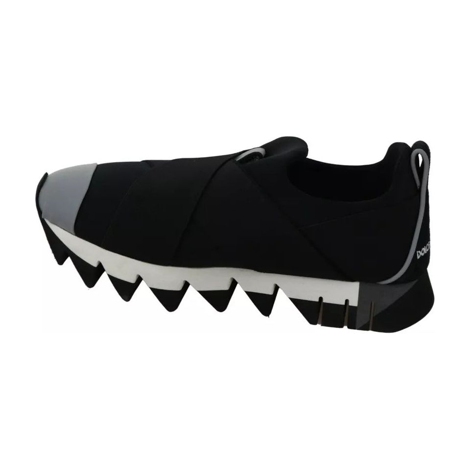 Dolce & Gabbana Black Shark Neoprene Stretch Sneakers Shoes LA6453-35
