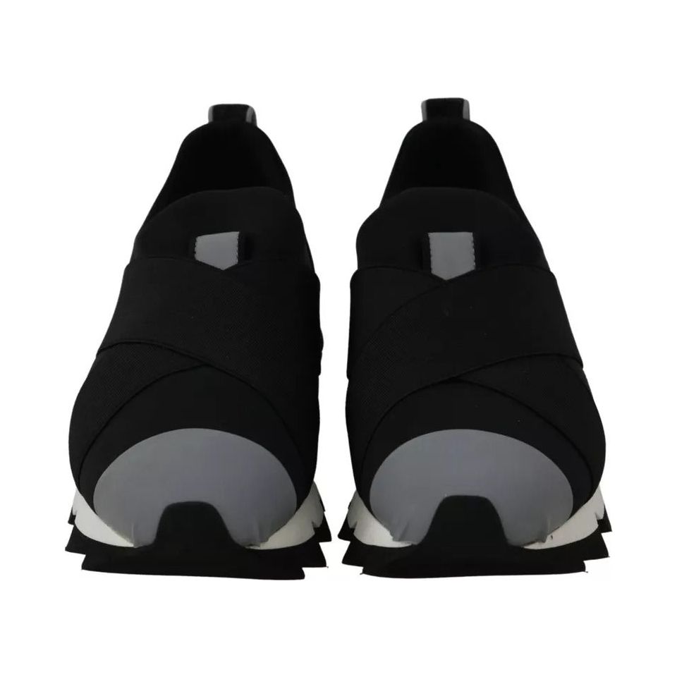 Dolce & Gabbana Black Shark Neoprene Stretch Sneakers Shoes LA6453-35