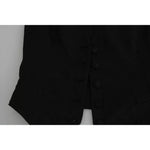 Dolce & Gabbana Black Lace Waistcoat Slim Vest Silk Top TSH4498-40