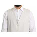 Dolce & Gabbana Off-White Cotton Silk Formal Coat Vest TSH5048-54
