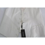 Dolce & Gabbana Off-White Cotton Silk Formal Coat Vest TSH5048-54
