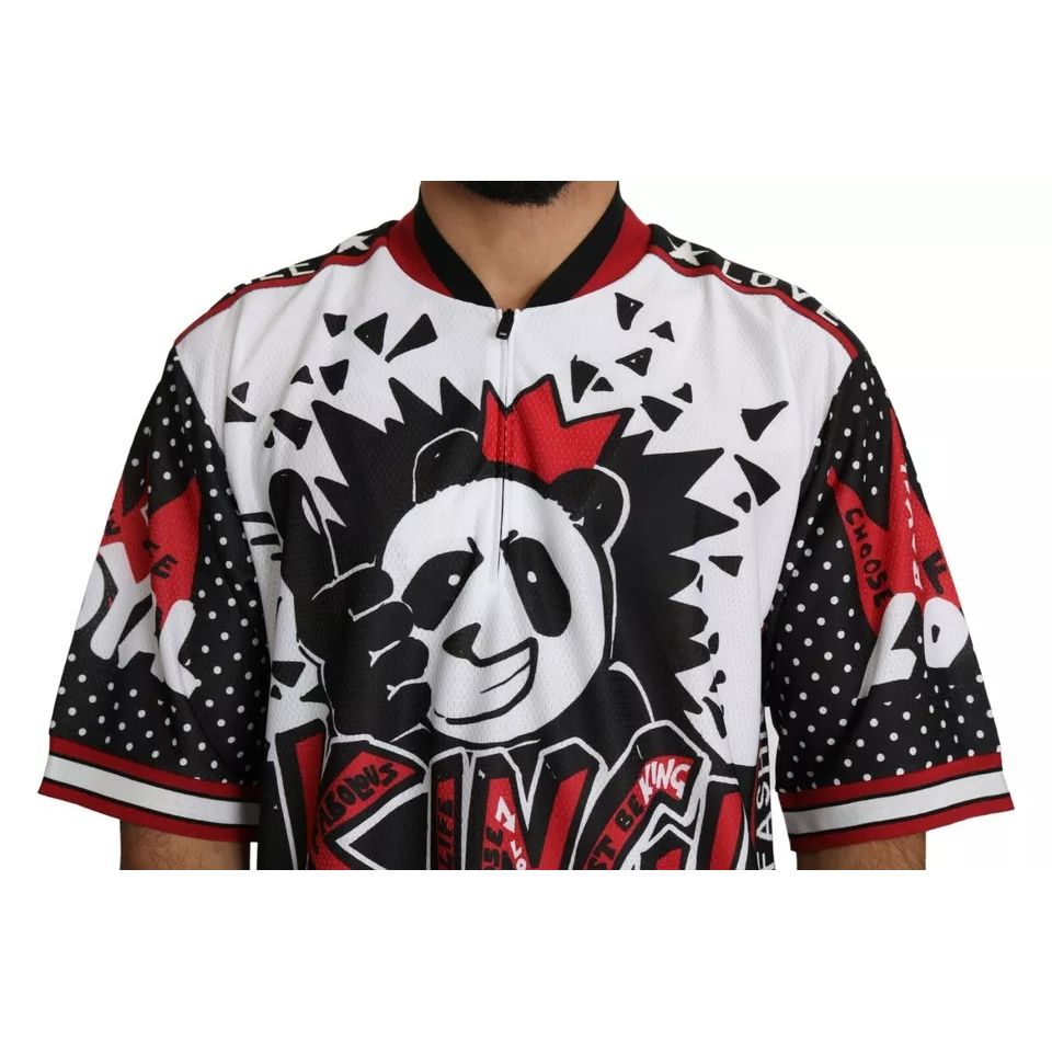 Dolce & Gabbana White King Panda Polyester T-shirt Top