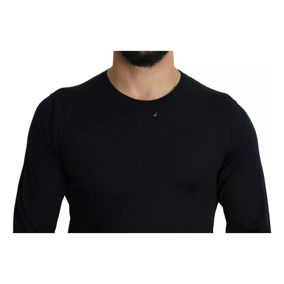 Dolce & Gabbana Black Cashmere Crew Neck Sweatshirt Sweater TSH5678-44