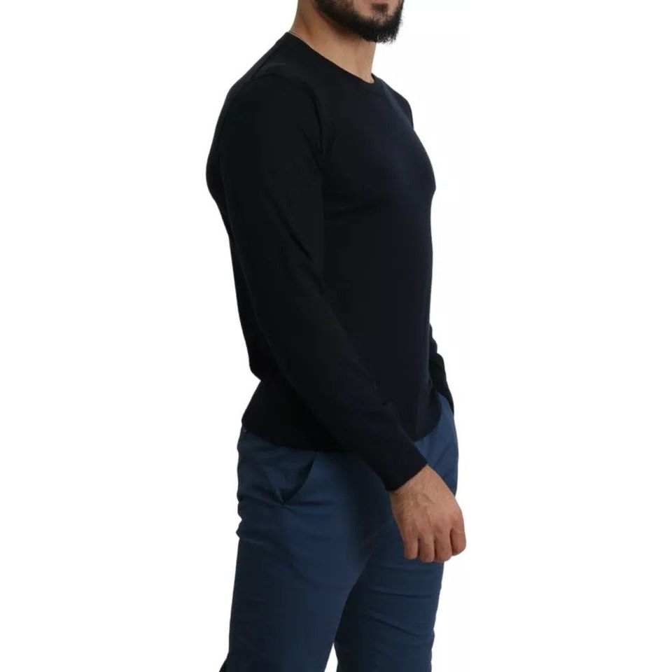 Dolce & Gabbana Black Cashmere Crew Neck Sweatshirt Sweater TSH5678-44