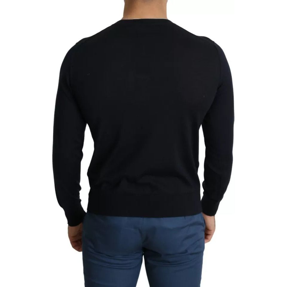 Dolce & Gabbana Black Cashmere Crew Neck Sweatshirt Sweater TSH5678-44