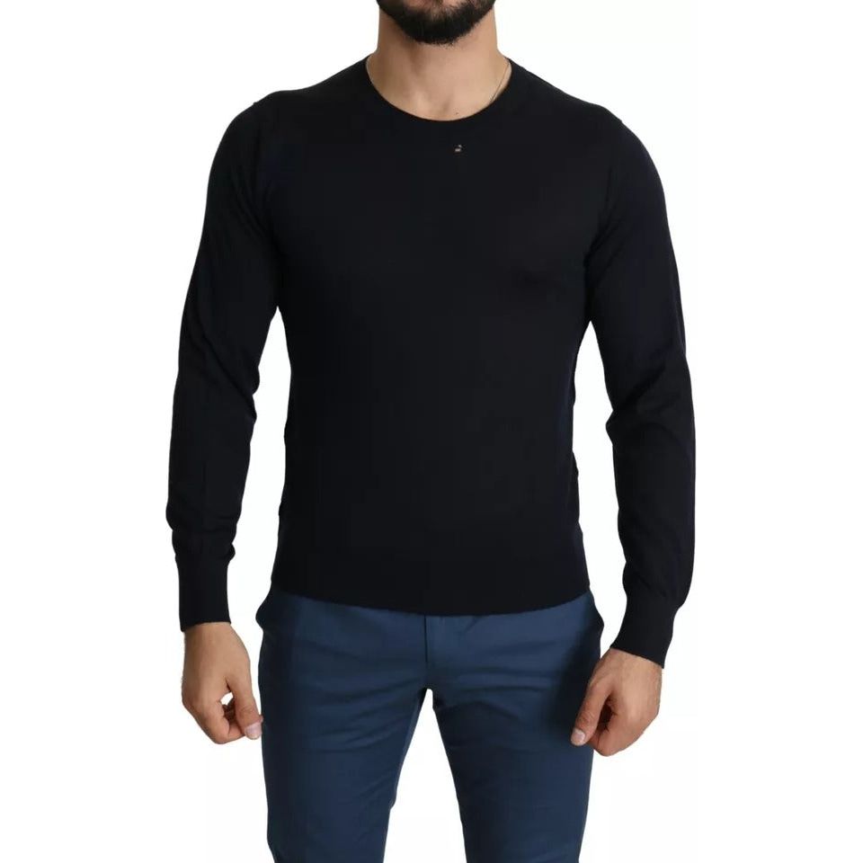 Dolce & Gabbana Black Cashmere Crew Neck Sweatshirt Sweater TSH5678-44