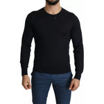 Dolce & Gabbana Black Cashmere Crew Neck Sweatshirt Sweater TSH5678-44
