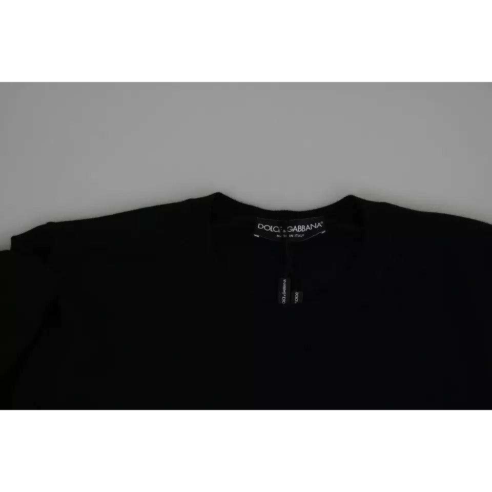 Dolce & Gabbana Black Cashmere Crew Neck Sweatshirt Sweater TSH5678-44