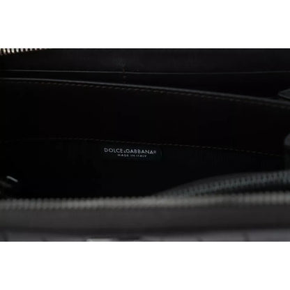 Dolce & Gabbana Brown Exotic Leather Zip Around Continental Clutch Wallet