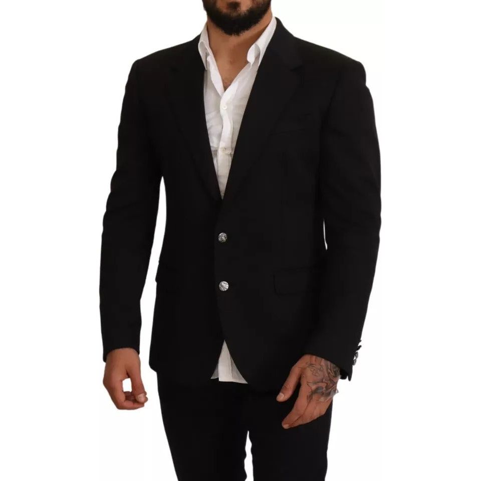 Dolce & Gabbana Black Cotton Slim Fit Coat Blazer Jacket JKT2865-50