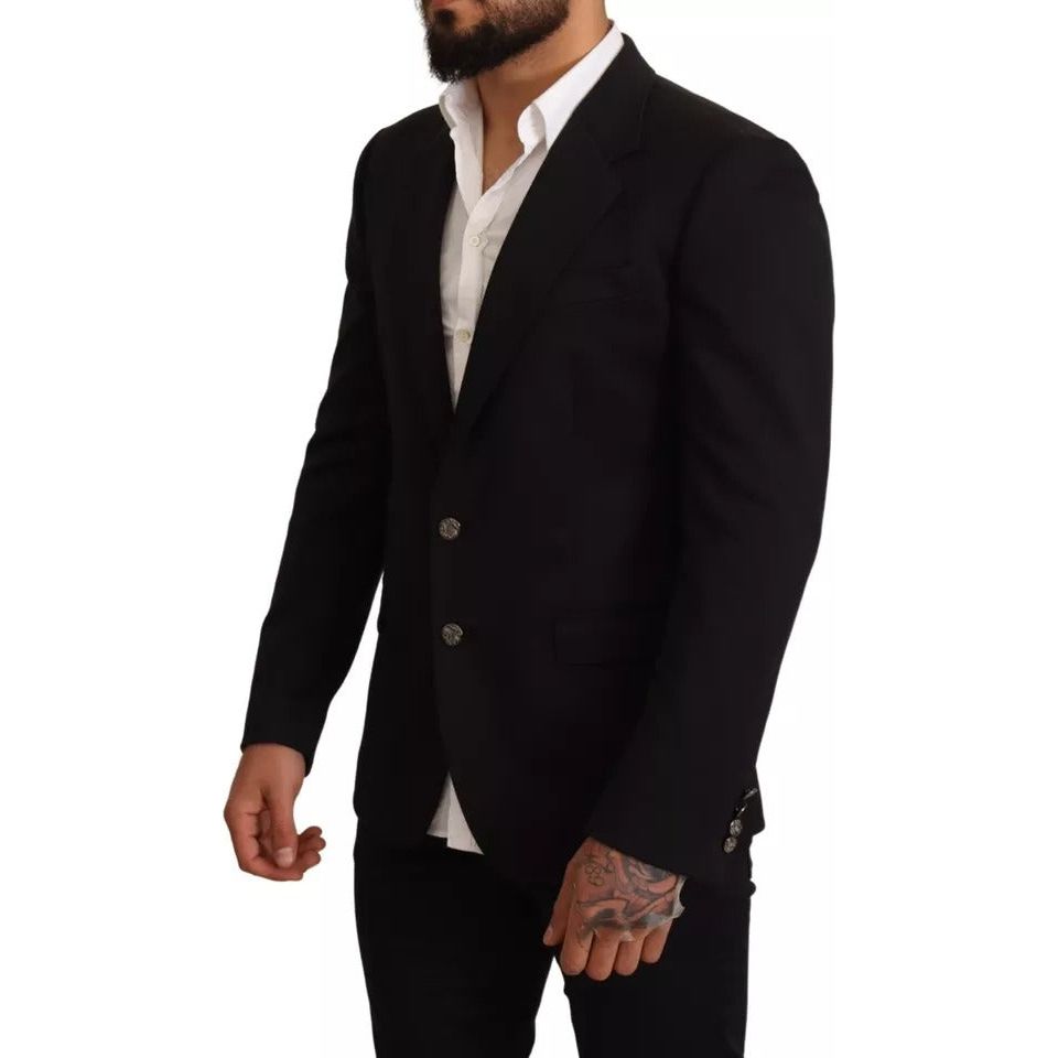 Dolce & Gabbana Black Cotton Slim Fit Coat Blazer Jacket JKT2865-50