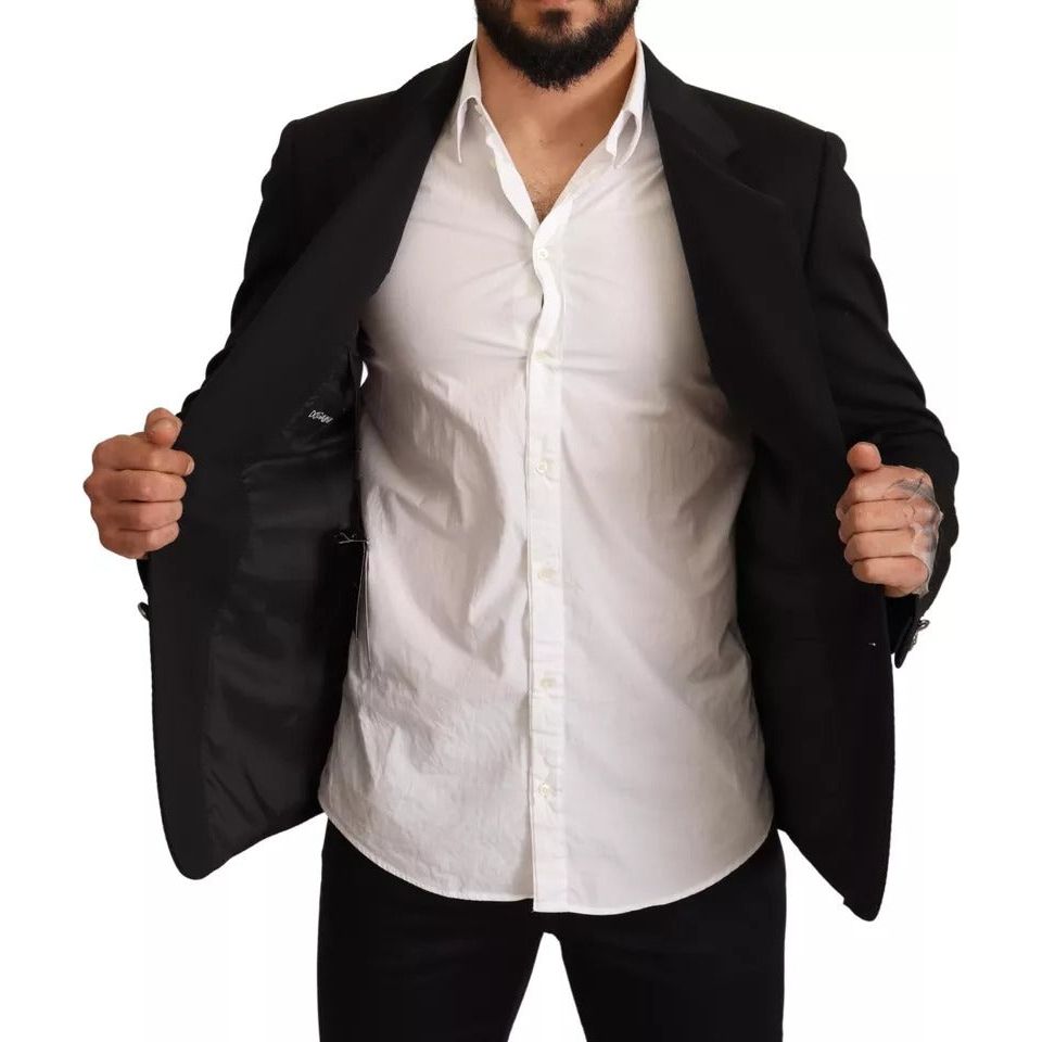 Dolce & Gabbana Black Cotton Slim Fit Coat Blazer Jacket JKT2865-50