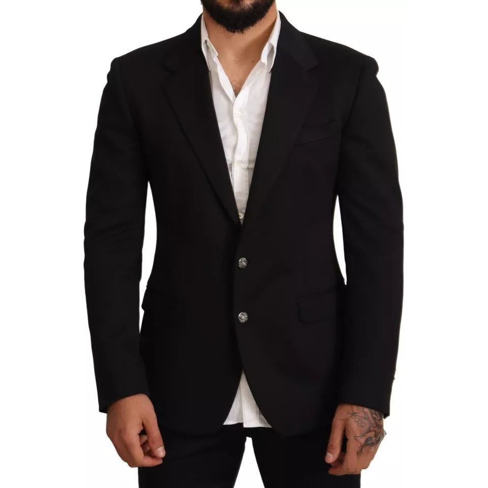 Dolce & Gabbana Black Cotton Slim Fit Coat Blazer Jacket JKT2865-50