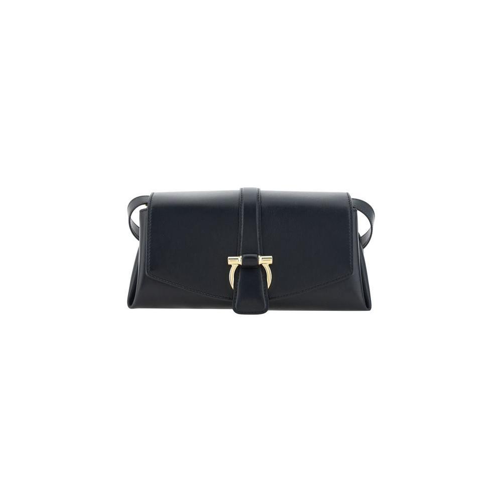 Ferragamo Flap Shoulder Bag 1728,72470364320,Bags,Black,Ferragamo,New with tags,Shoulder Bags - Women - Bags,Women,Women - Bags FE777233001BB