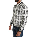 Dolce & Gabbana White Black Pineapple Bomber Coat Jacket JKT2257-44