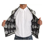 Dolce & Gabbana White Black Pineapple Bomber Coat Jacket JKT2257-44