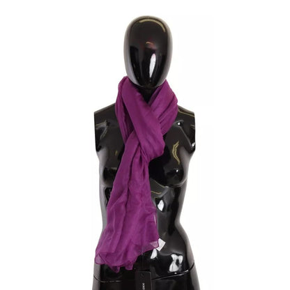 Dolce & Gabbana Purple Solid Cashmere Silk Shawl Wrap Scarf