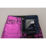 Dolce & Gabbana Purple Leopard Cotton Slim Fit Denim Jeans PAN74186-36