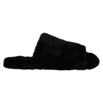 Dolce & Gabbana Black Polyester Faux Fur Mens Flats Sandals Shoes MV4804-44.5