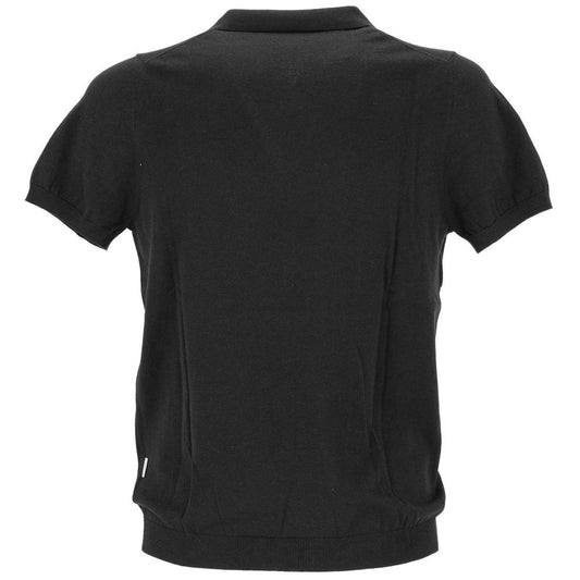 People Of Shibuya Black Cotton Polo Shirt PE-14573-IT48 | M