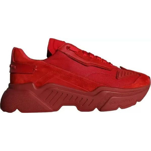 Dolce & Gabbana Red Leather Daymaster Low Top Sneakers Shoes MV3450#1-41.5
