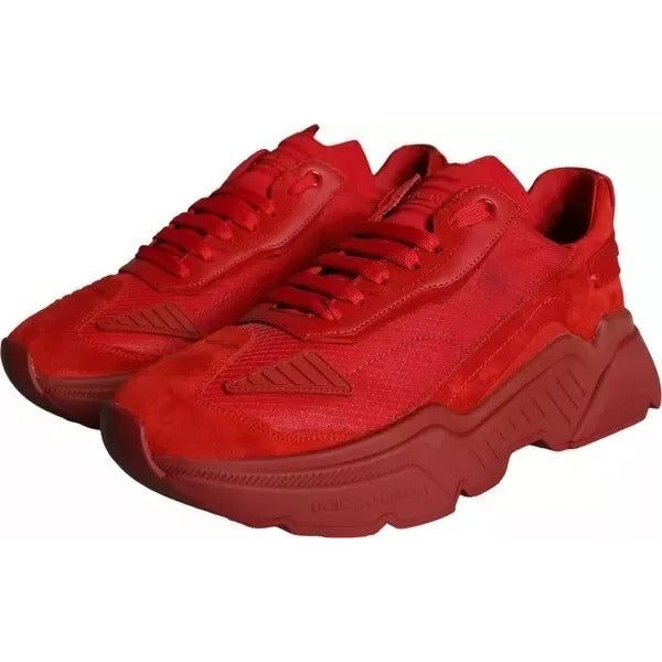 Dolce & Gabbana Red Leather Daymaster Low Top Sneakers Shoes MV3450#1-41.5
