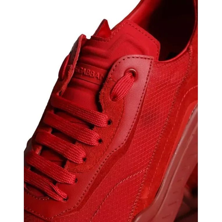 Dolce & Gabbana Red Leather Daymaster Low Top Sneakers Shoes MV3450#1-41.5