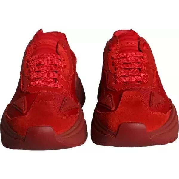 Dolce & Gabbana Red Leather Daymaster Low Top Sneakers Shoes MV3450#1-41.5