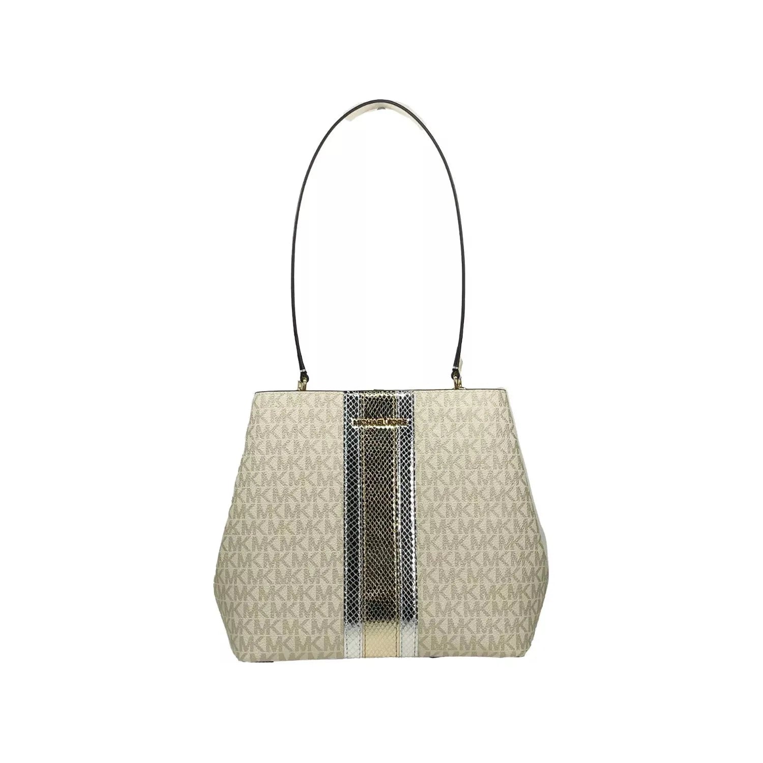 Front view with bag zipped and handles upright.
