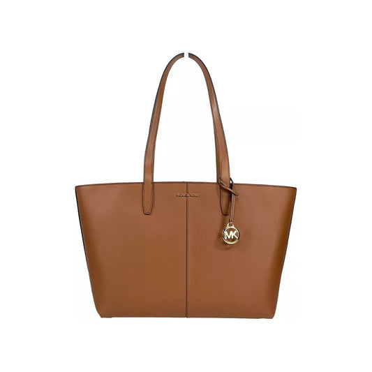 Michael Kors Medium Zip Top Tote Carryall Bag Brown 78956