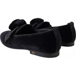 Dolce & Gabbana Black Velvet Flats Bow Young Queen Shoes LA10387-39.5