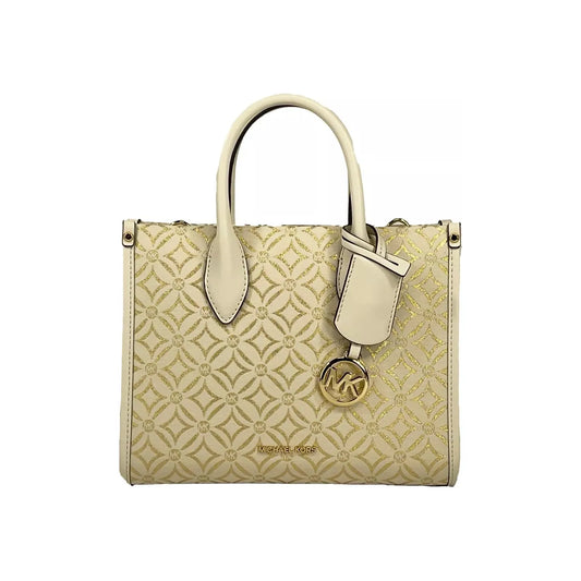 Michael Kors Mirella Small Top Zip Crossbody Tote Bag Creme 83547