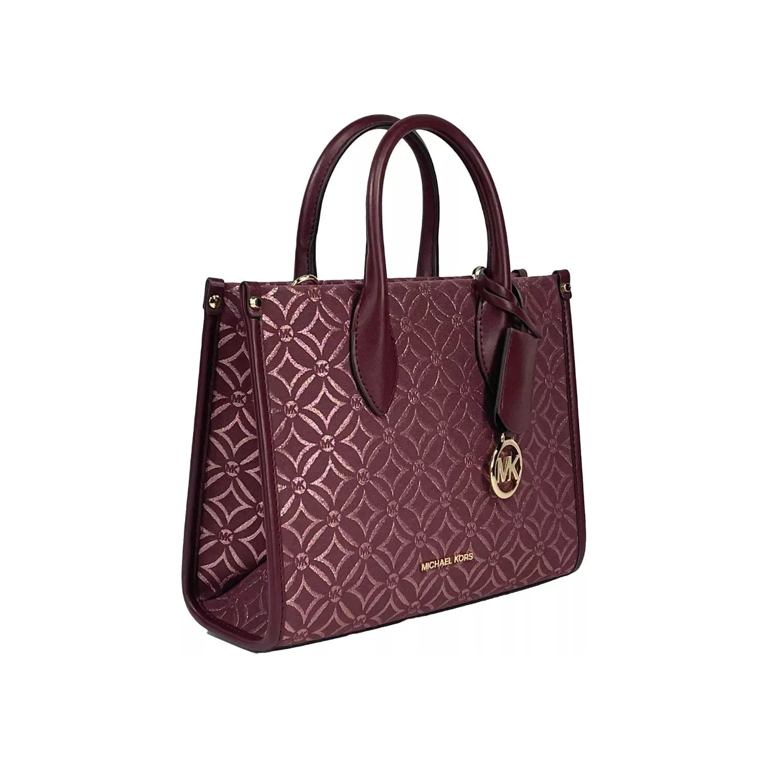 Front view with bag zipped and handles upright.