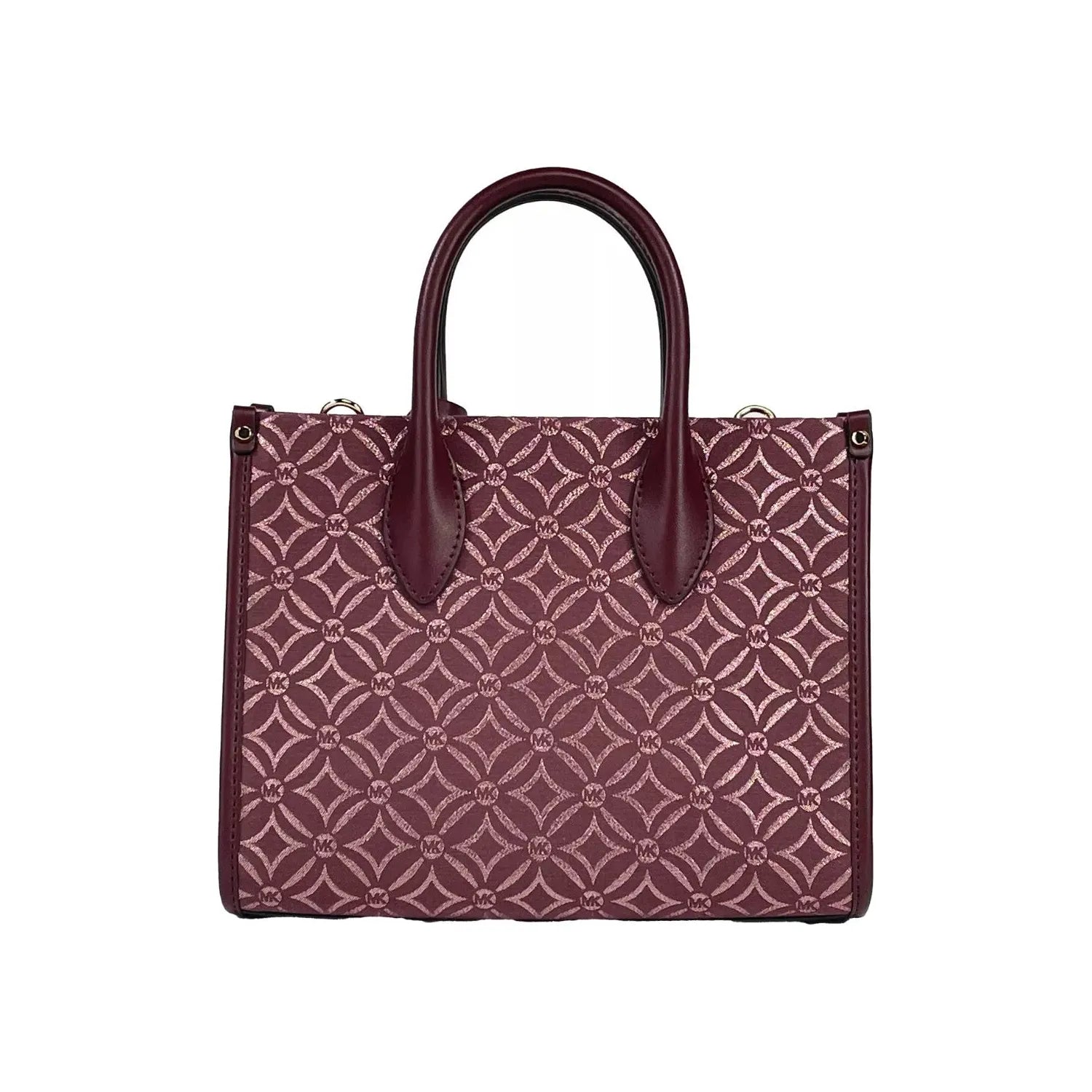 Front view with bag zipped and handles upright.
