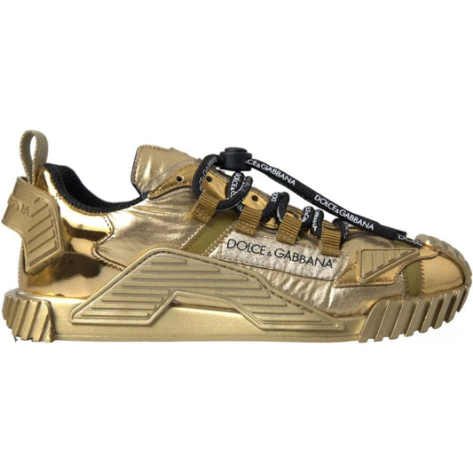 Dolce & Gabbana Metallic Gold NS1 Low Top Sneakers Shoes Sneakers LA10413-37