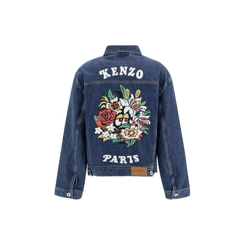 Kenzo Maxi print Denim Jacket 1728,72470364320,Blue,Clothing,Jackets & Coats - Women - Clothing,Kenzo,New with tags,S,Women,Women - Clothing,XS KE-FF52DV2486B3DS-XS
