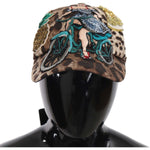 Dolce & Gabbana Brown Leopard Sequin Sicily Applique Baseball Hat HAT70141-56