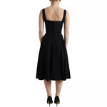 Dolce & Gabbana Black Sleeveless A-line Pleated Midi Dress DR281009-36