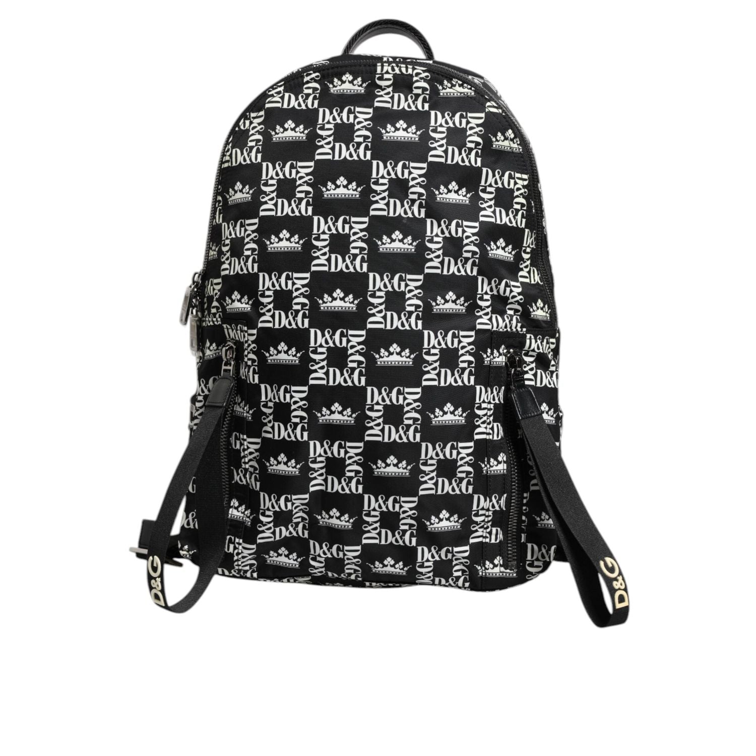 Front view with bag zipped and handles upright.
