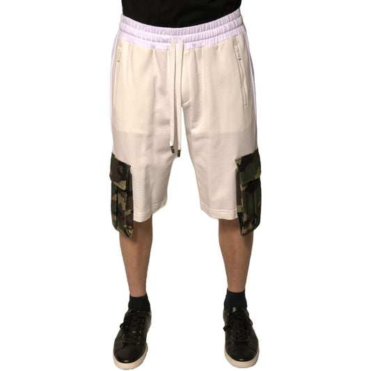 Dolce & Gabbana Beige Cotton Men Casual Cargo Bermuda Shorts PAN75659-48