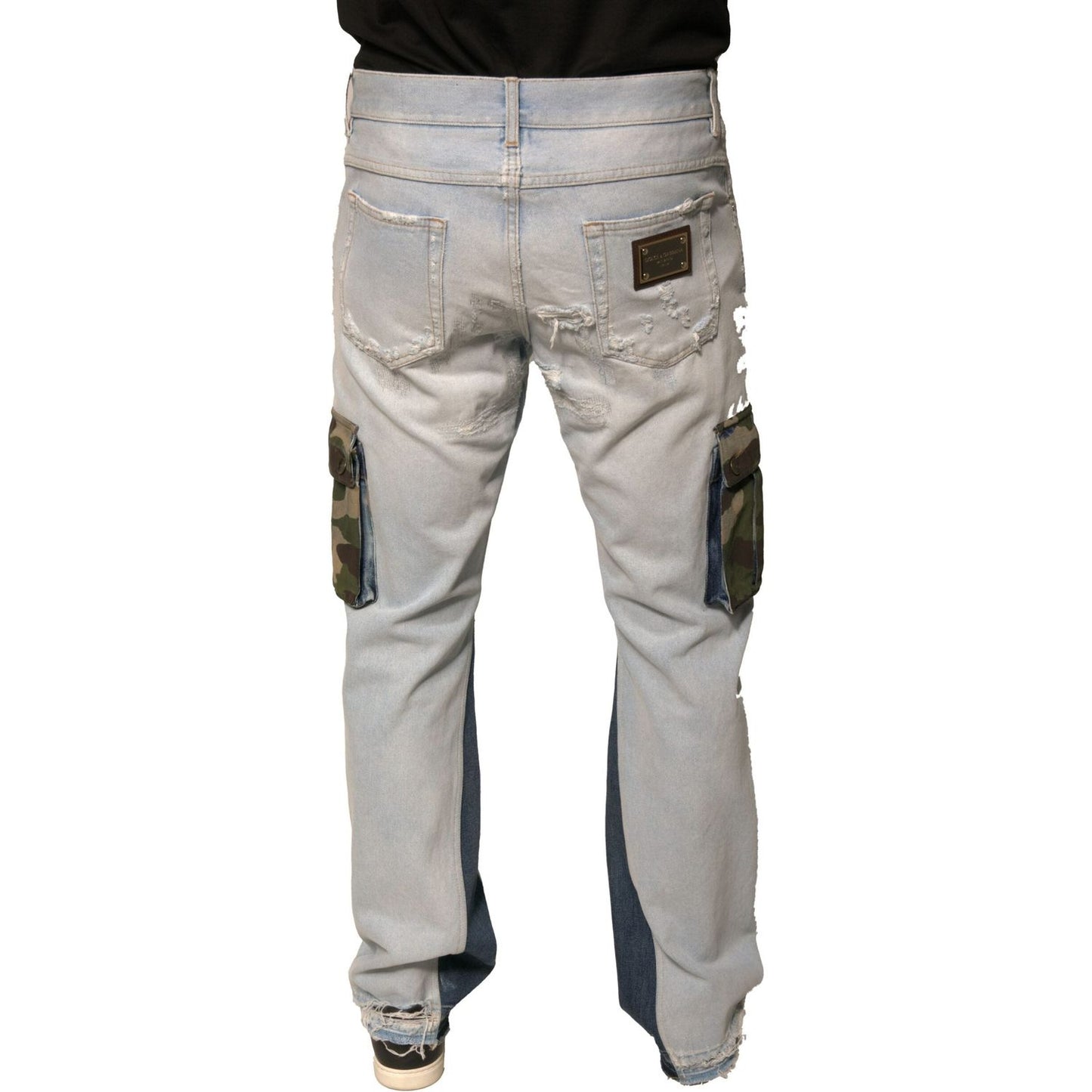 Dolce & Gabbana Light Blue Cotton Cargo Straight Denim Jeans PAN75676-48