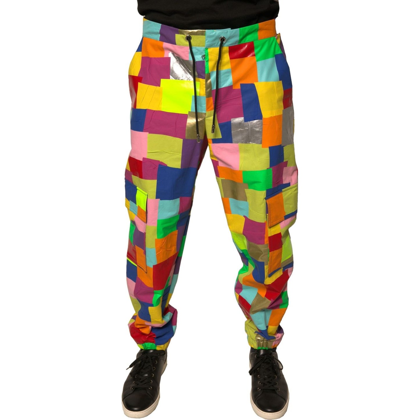 Dolce & Gabbana Multicolor Cotton Patchwork Men Cargo Pants PAN75706-48