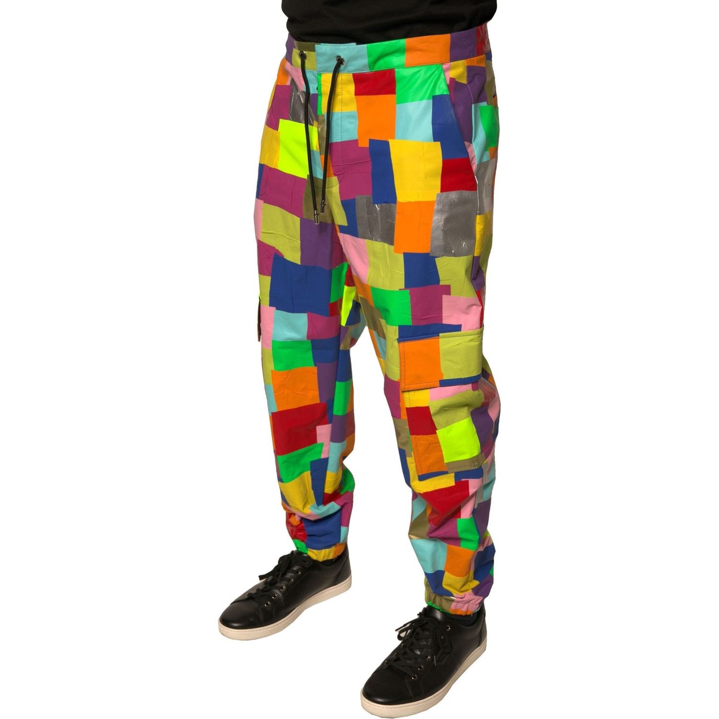 Dolce & Gabbana Multicolor Cotton Patchwork Men Cargo Pants PAN75706-48