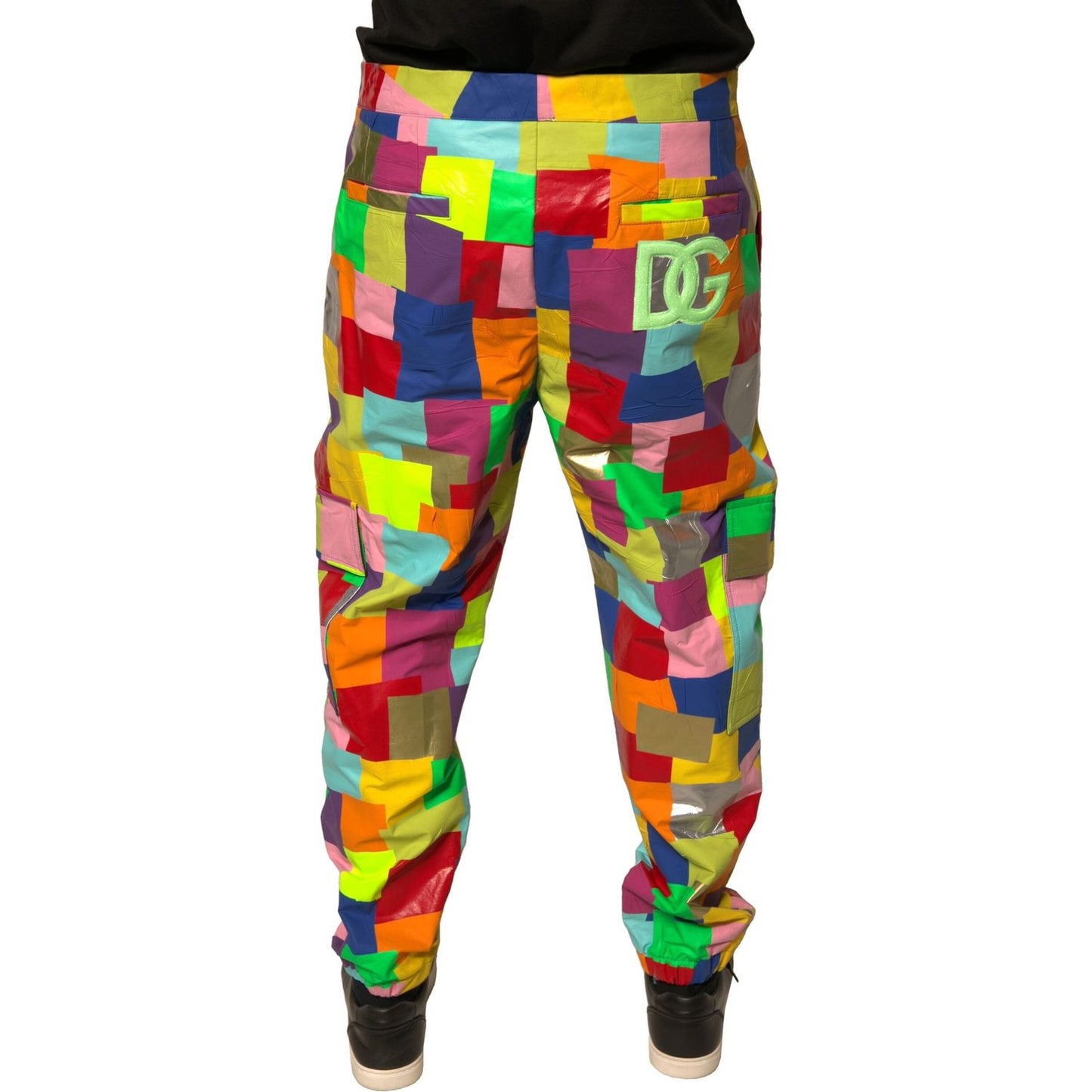 Dolce & Gabbana Multicolor Cotton Patchwork Men Cargo Pants PAN75706-48