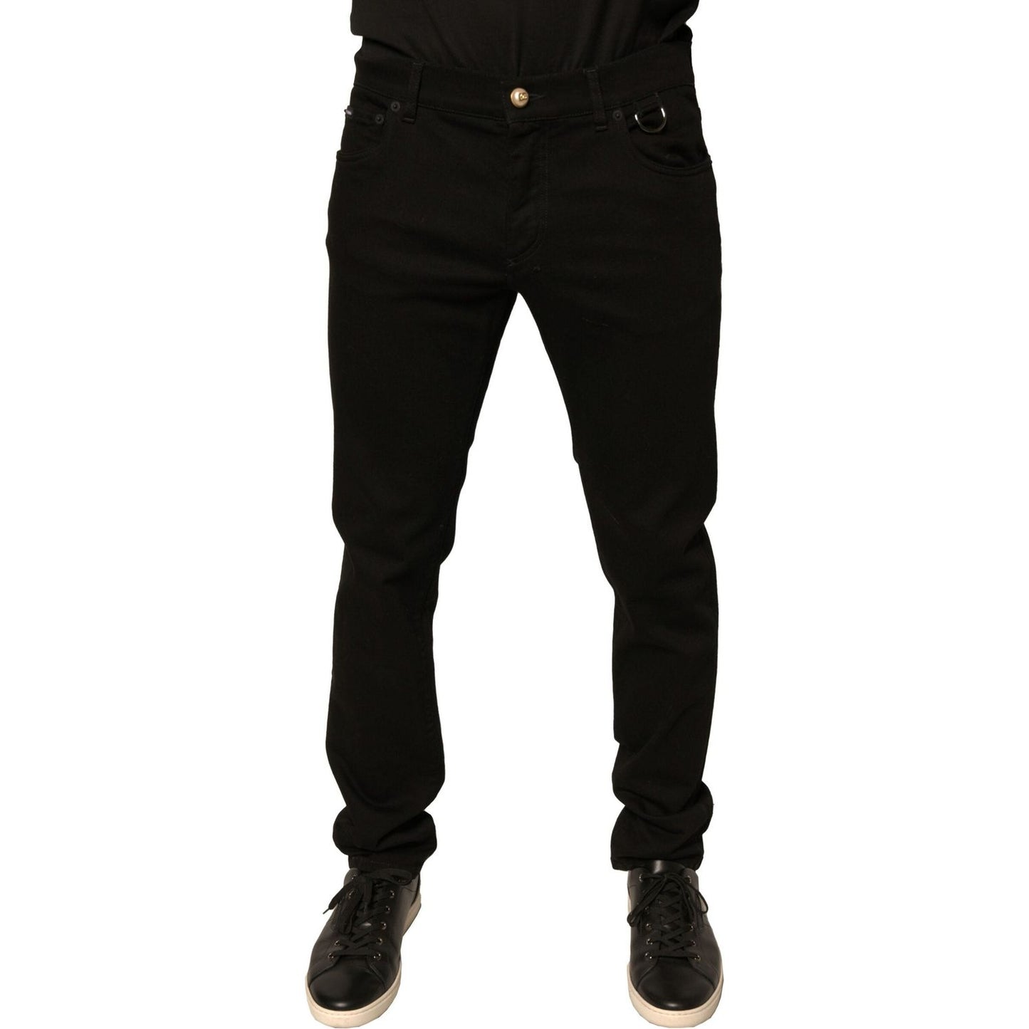 Dolce & Gabbana Black Logo Cotton Stretch Skinny Denim Jeans PAN75711-52