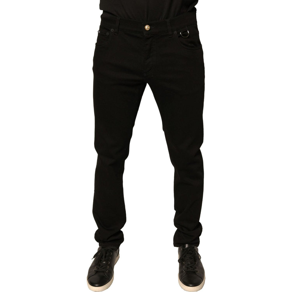Dolce & Gabbana Black Logo Cotton Stretch Skinny Denim Jeans PAN75711-52