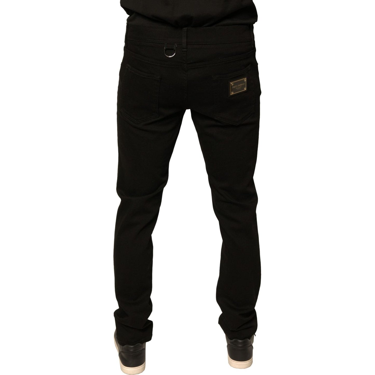 Dolce & Gabbana Black Logo Cotton Stretch Skinny Denim Jeans PAN75711-52