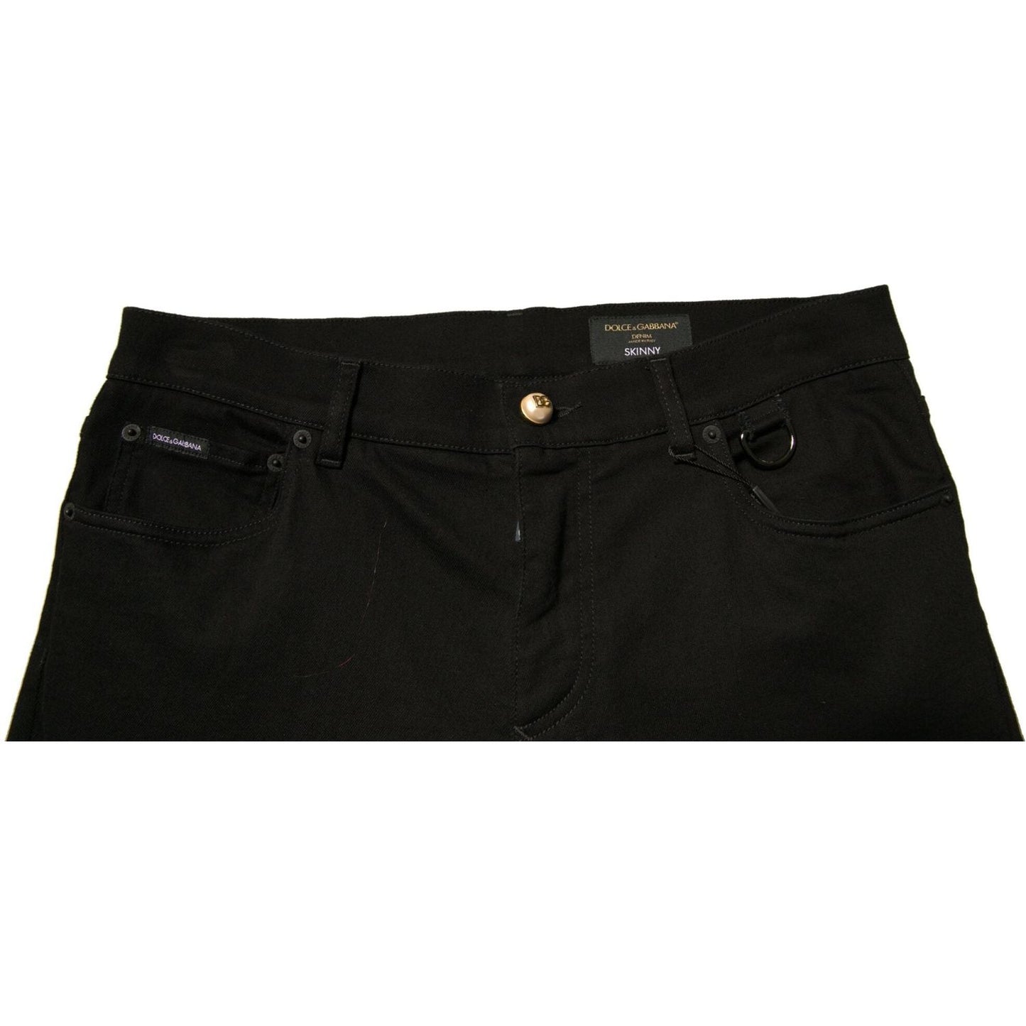 Dolce & Gabbana Black Logo Cotton Stretch Skinny Denim Jeans PAN75711-52