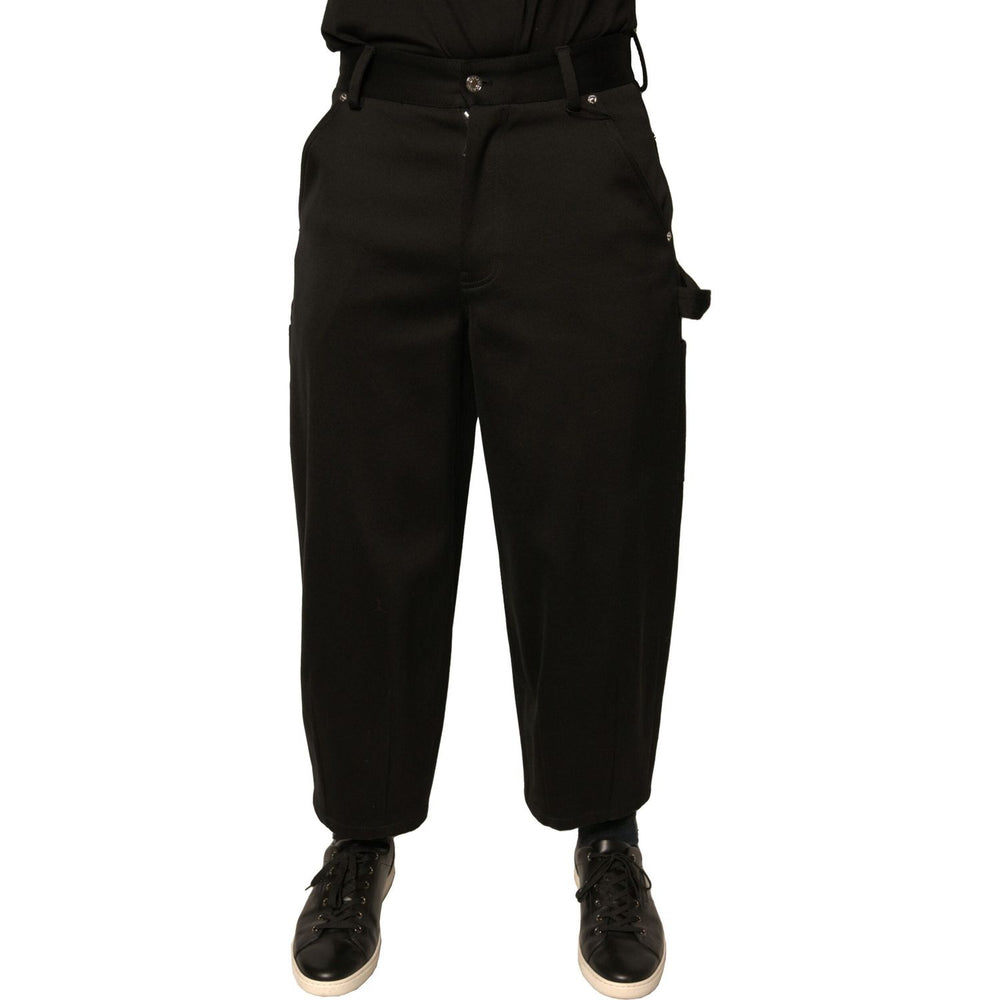 Dolce & Gabbana Black Cotton Mid Waist Cropped Pants PAN75712-44